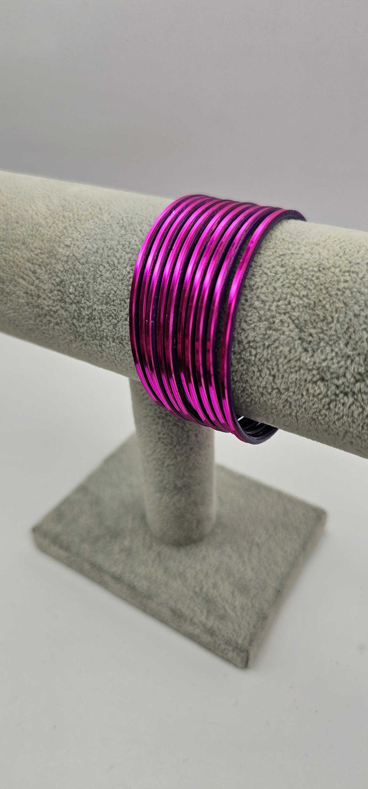 Matte Purple Plain Metal Bangles Size 2.6