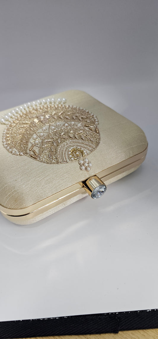 Champagne & Gold, Pearl Clutch Bag