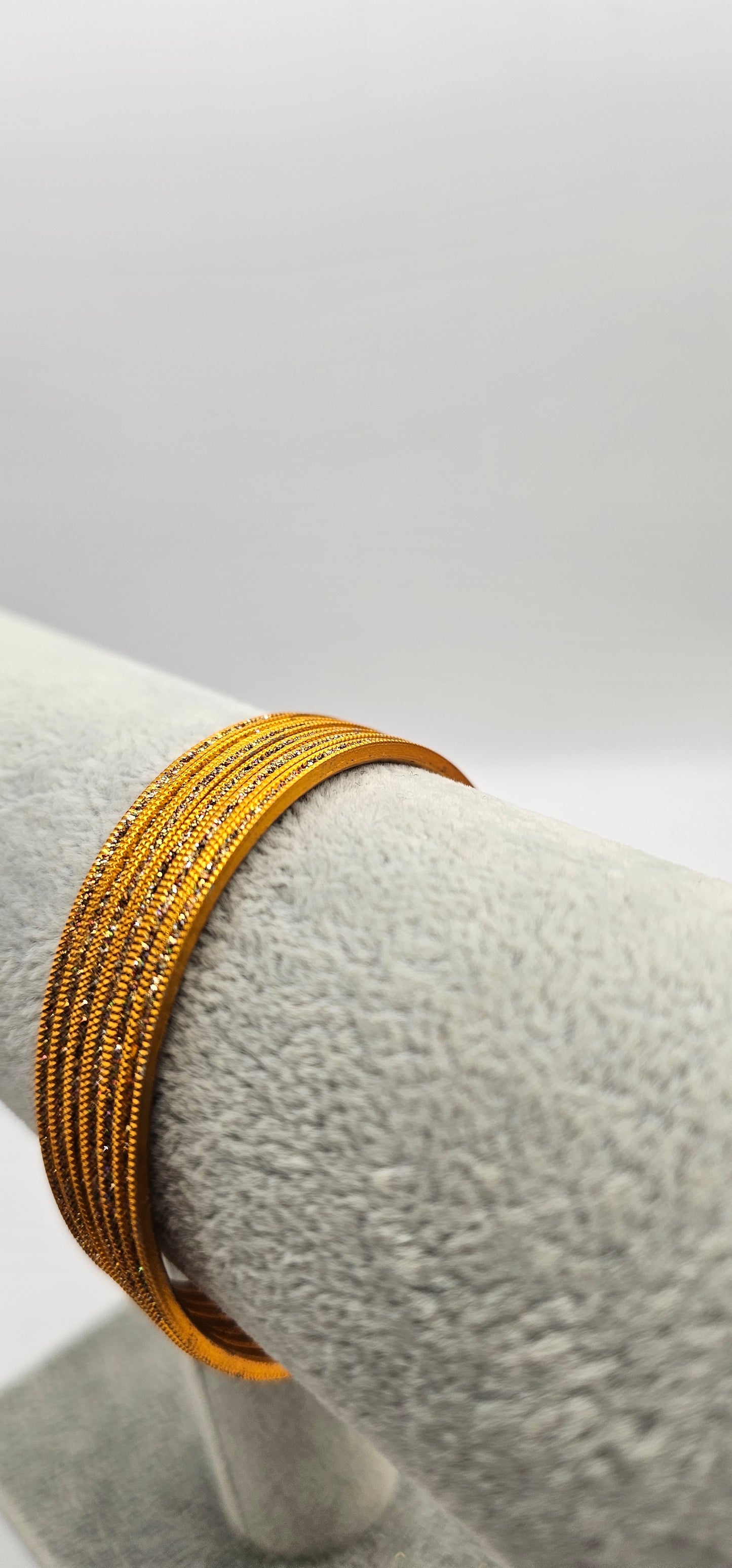 Orange Sparkly Indian Bangles Size 2.4