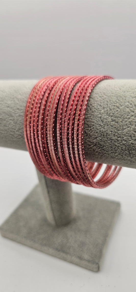 Baby Pink Touchstone Metal Bangles Size Size 2.10