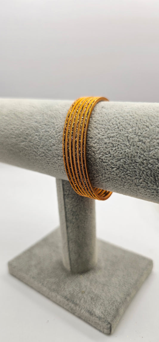 Orange Sparkly Indian Bangles Size 2.4
