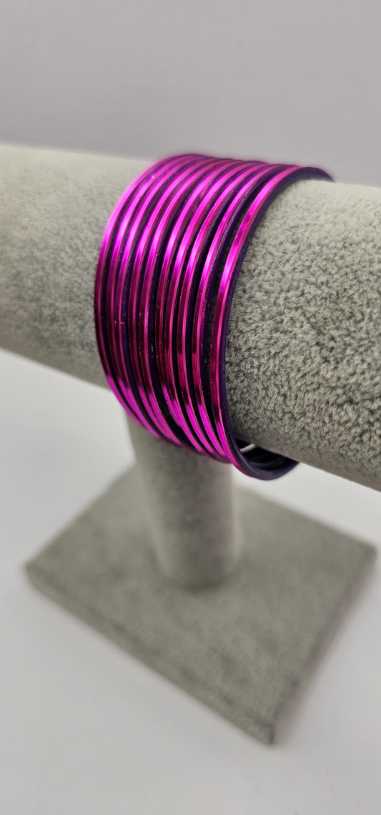 Matte Purple Plain Metal Bangles Size 2.8