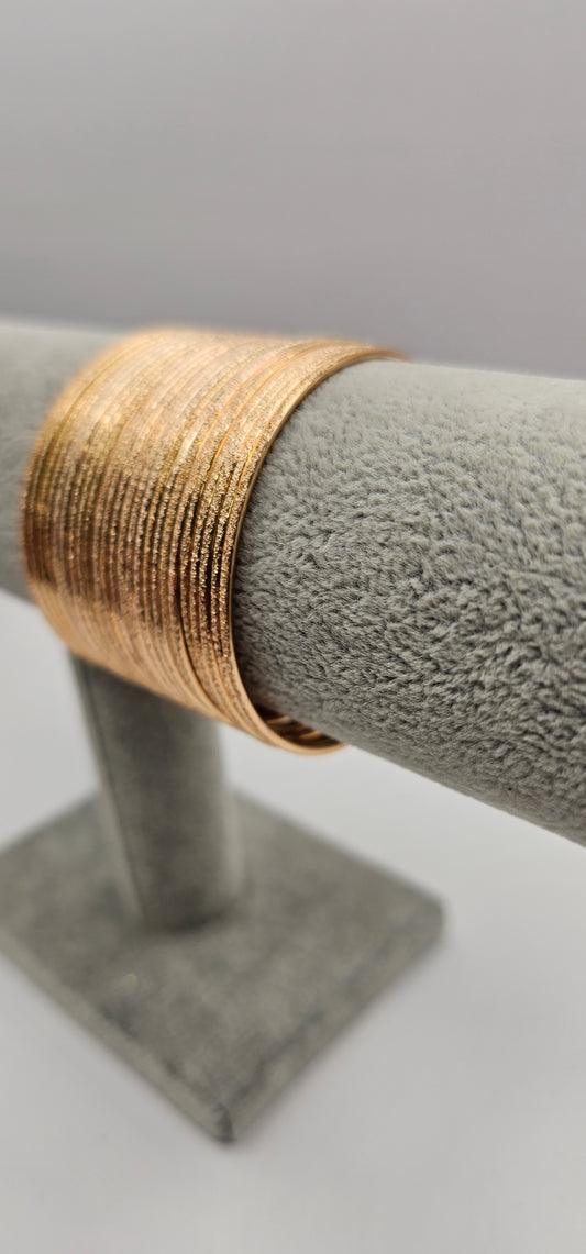 Indian Gold Raised Edge Bangles Size 2.4