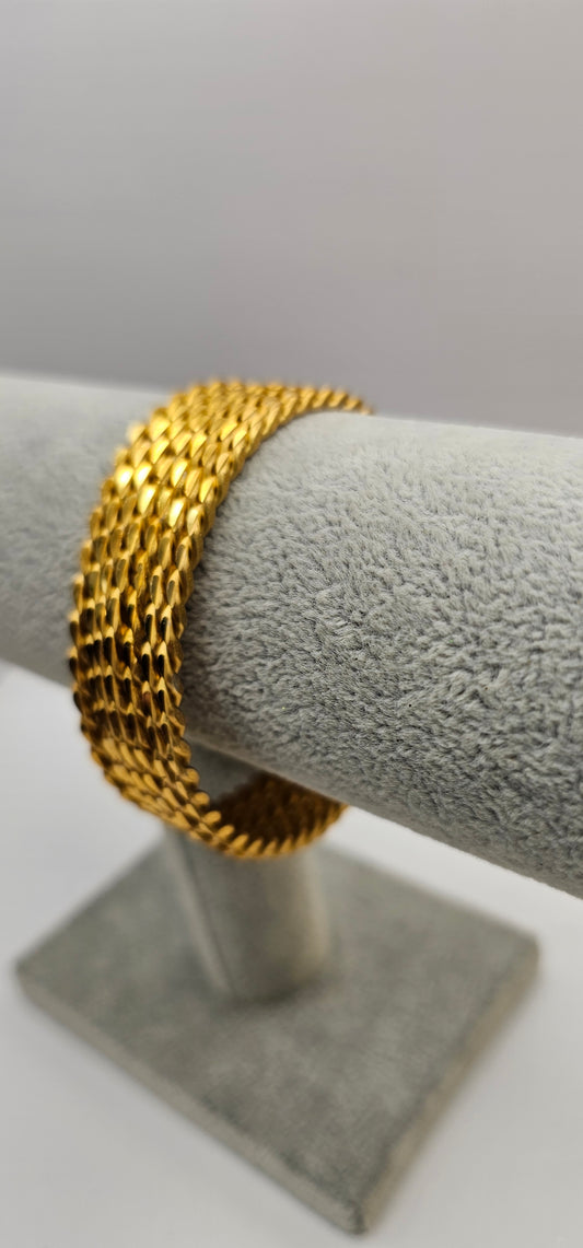 Gold Twisted Indian Bangles Size 2.6