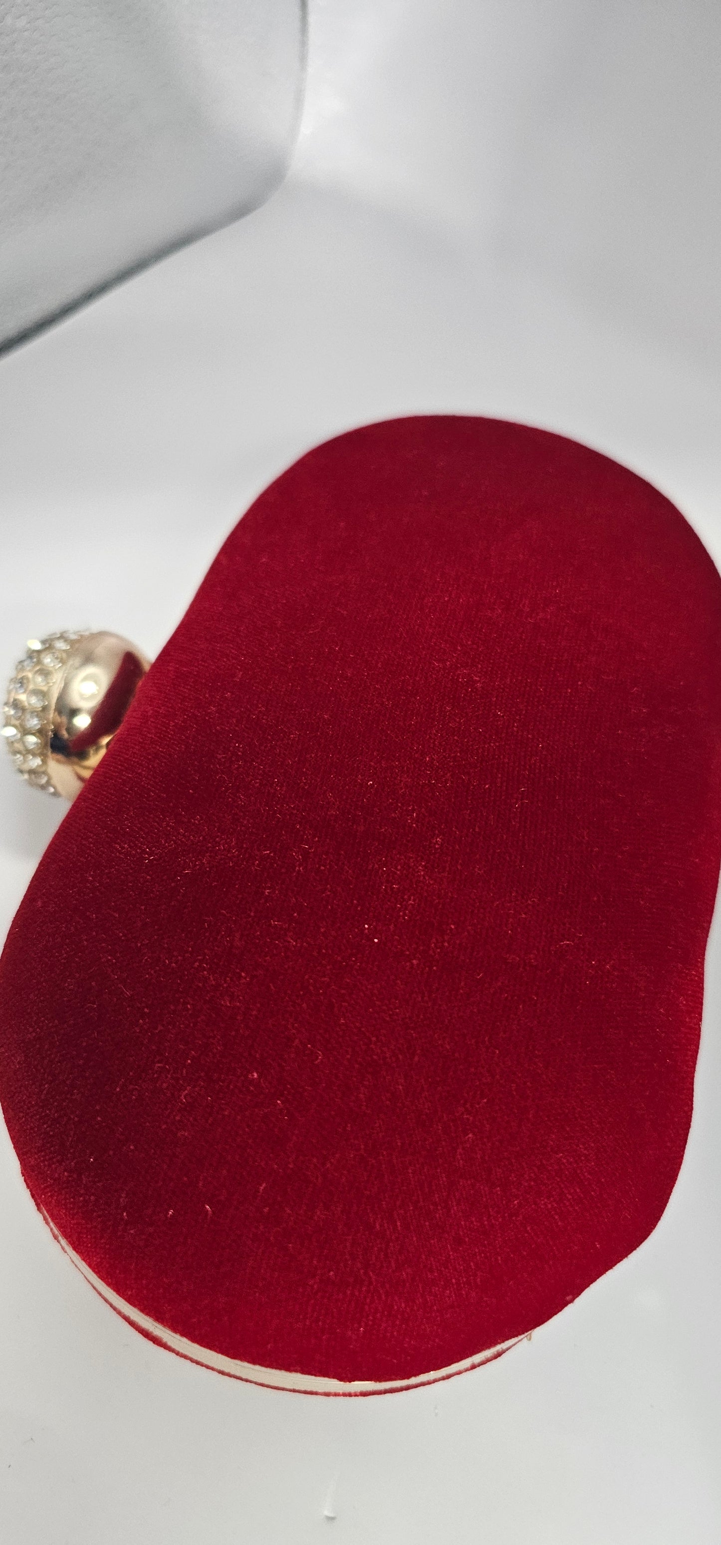 Maroon Velvet & Gold Embroidered Clutch Bag