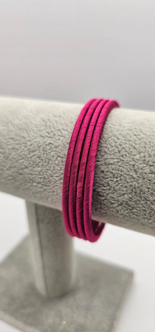 Cerise Fabric Bangle Size 2.4