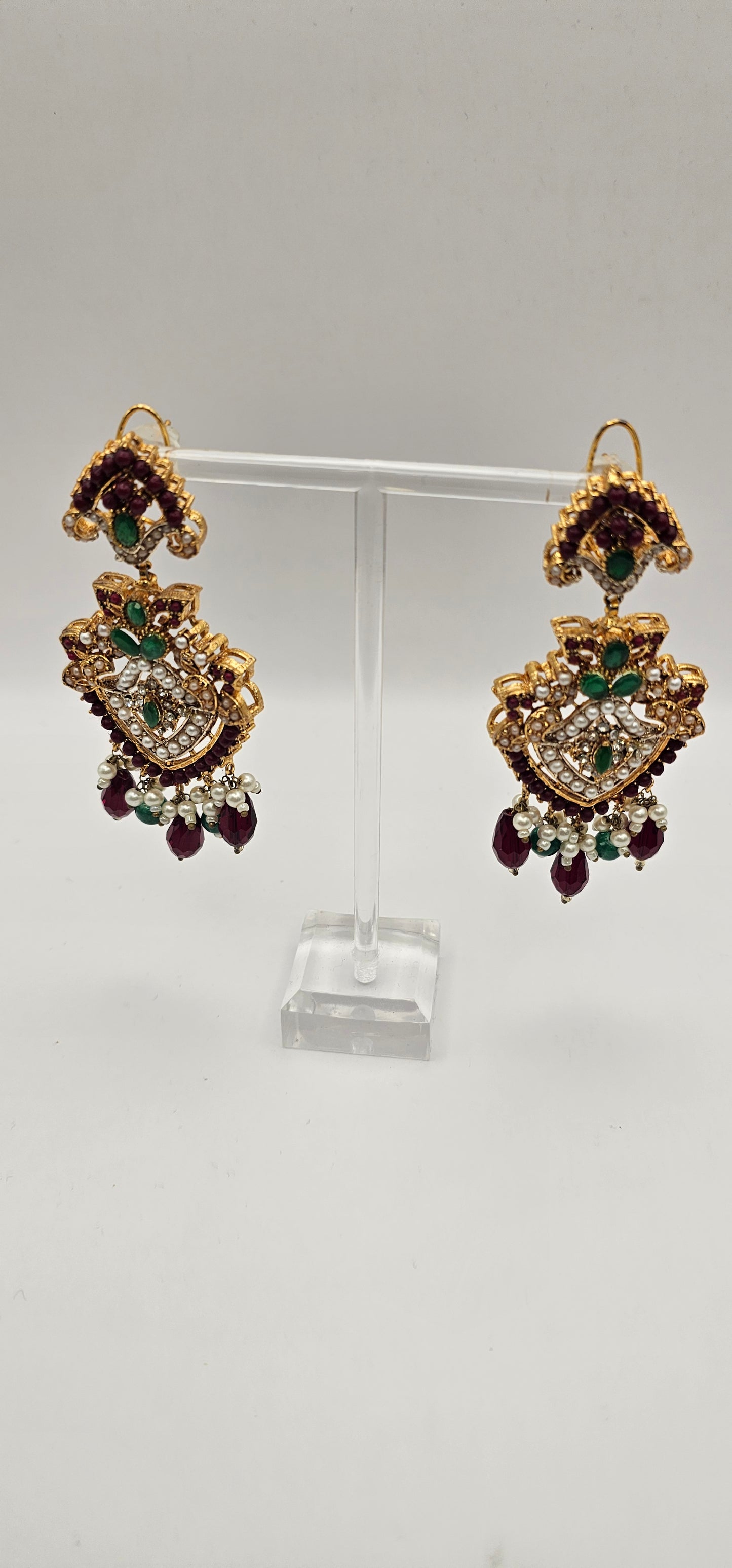 Silver Nalini Jadau Necklace Earrings Set