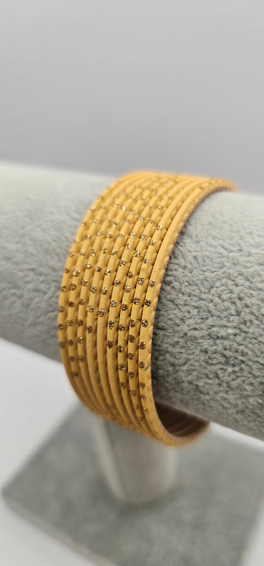 Gold Metal Bangles With Got Dot Size 2.6