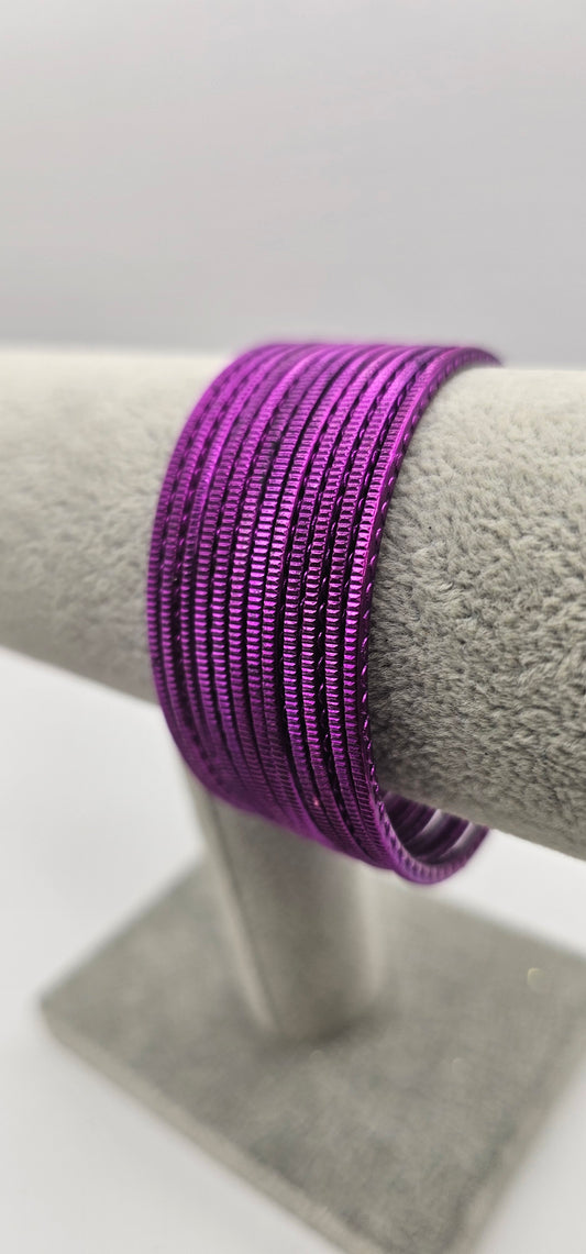 Purple Touchstone Metal Bangle Size 2.6