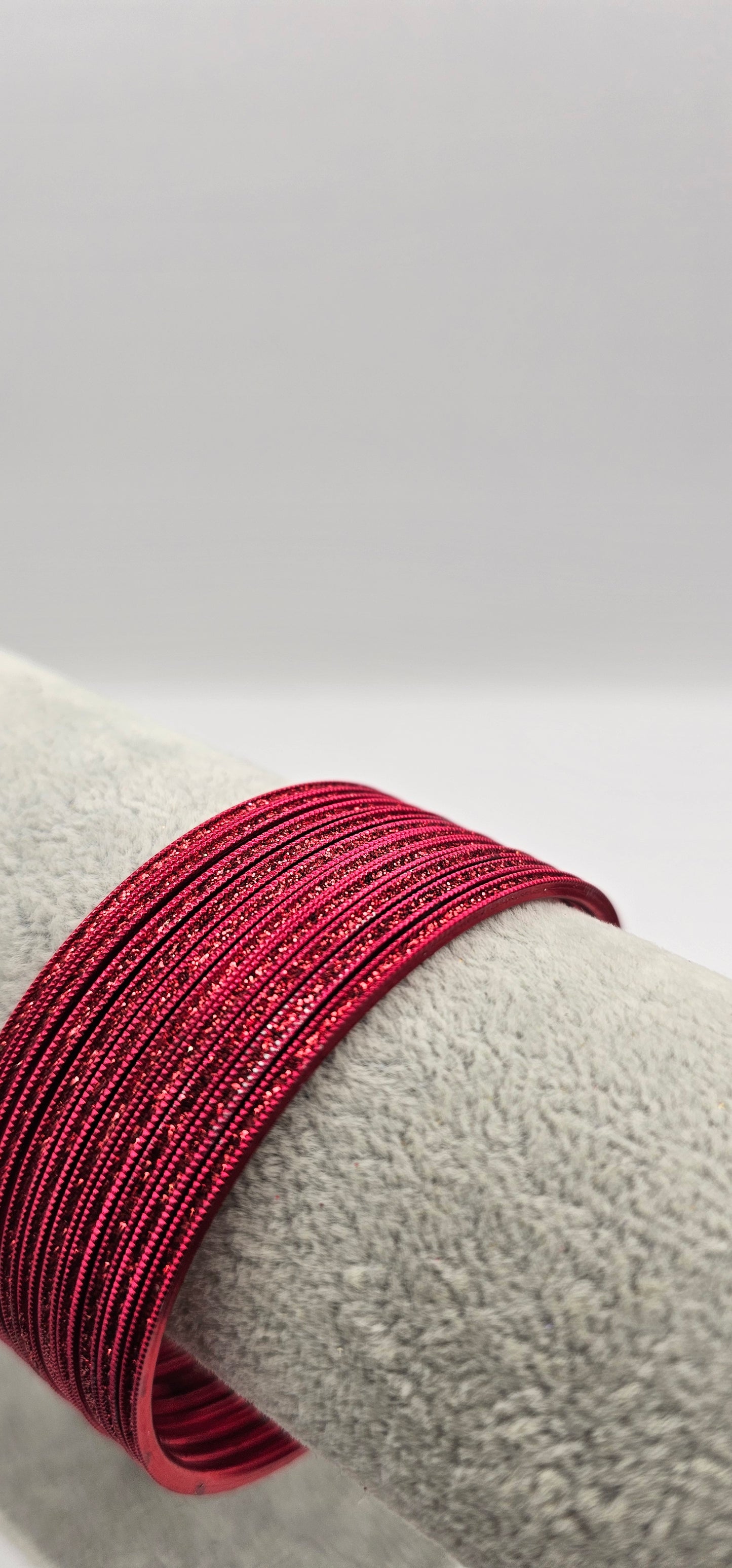 Red Indian Sparkly Metal Bangles Size 2.8